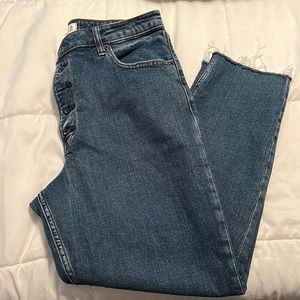 Abercrombie and Fitch curve love raw hem denim jeans